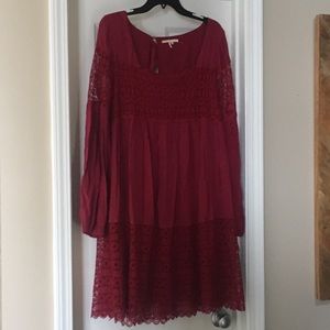 Anthropologie Floreat dress in maroon size 14